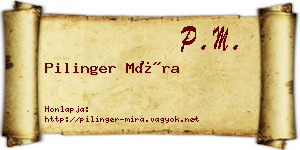 Pilinger Míra névjegykártya